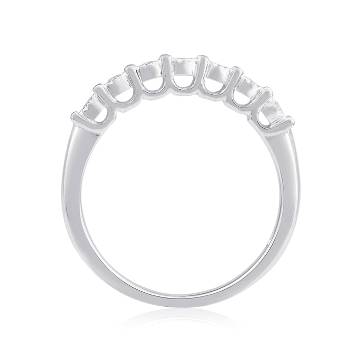 1/10 Carat Diamond Band With U Prongs in Sterling Silver