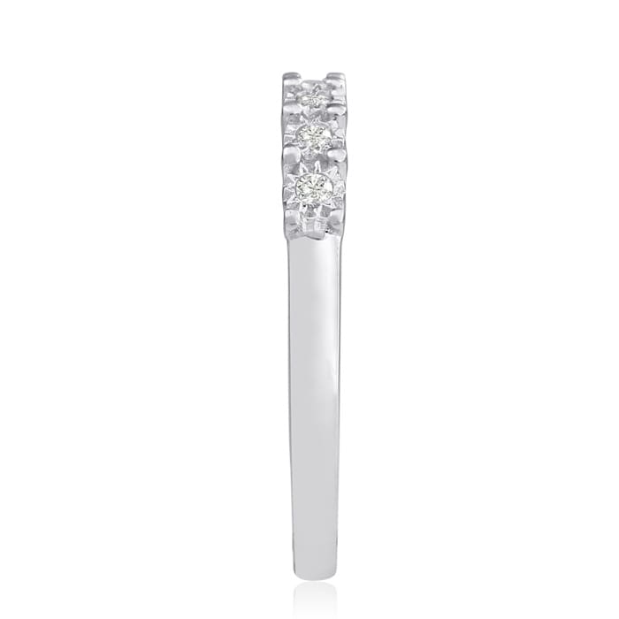 1/10 Carat Diamond Band With U Prongs in Sterling Silver