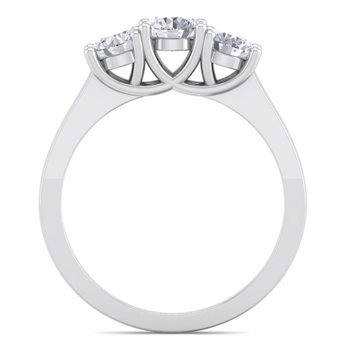 1 Carat Three Diamond Ring In Solid White Gold. Fiery Near Colorless Diamonds. Lowest Price Even On This Beautiful Ring!