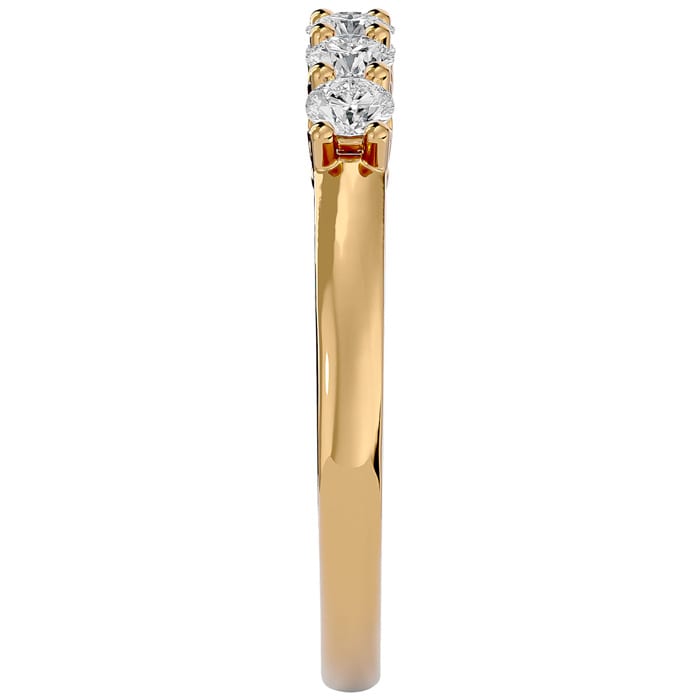 1/2 Carat Five Diamond Wedding Band In Yellow Gold