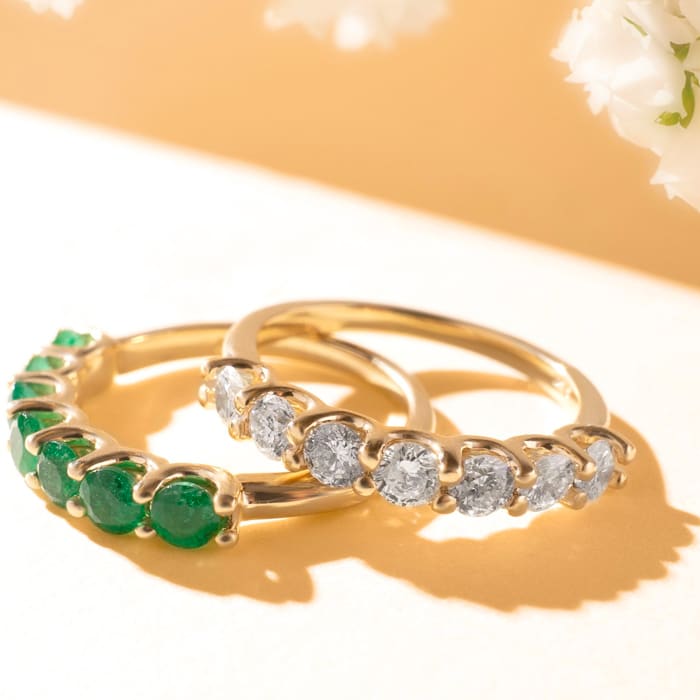 1 Carat Five Diamond Wedding Band In White Gold. Very Popular Diamond Band In Solid Gold!