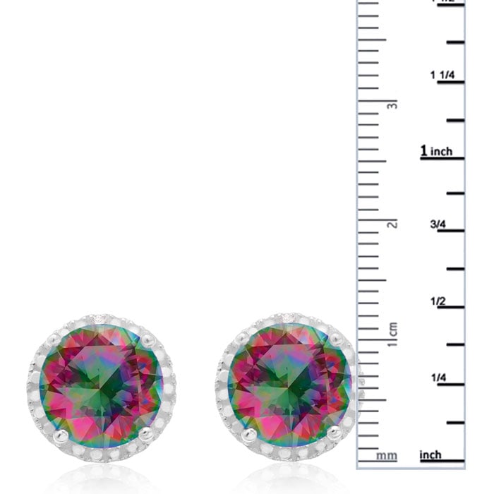 7 Carat Mystic Topaz Halo Earrings