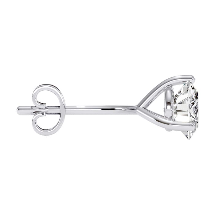1/2 Carat Round Diamond Stud Earrings in 14 Karat White Gold with Martini Setting