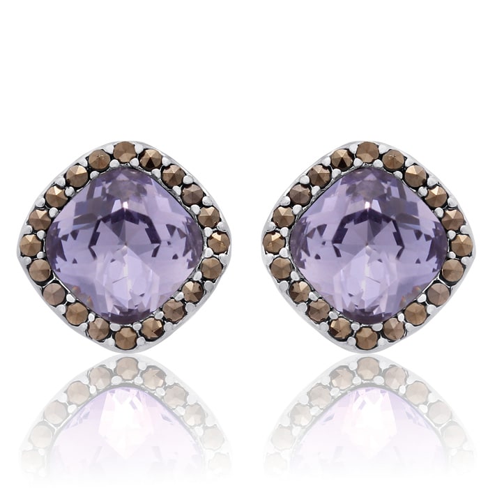 4ct Crystal Tanzanite and Marcasite Earrings
