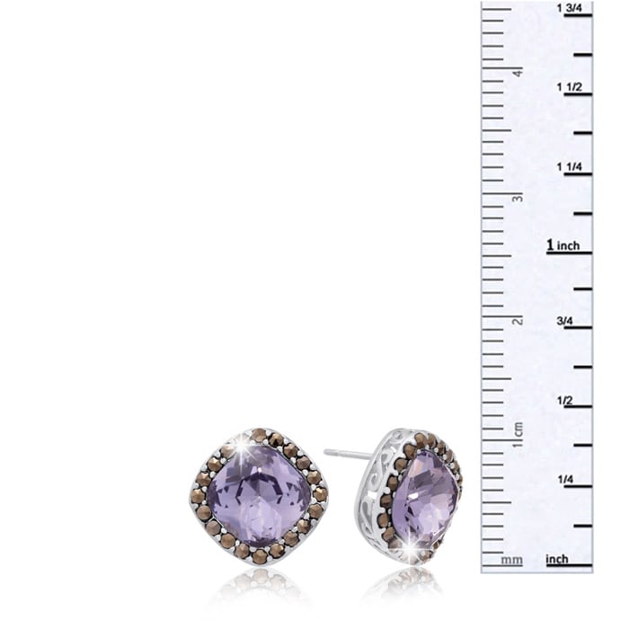 4ct Crystal Tanzanite and Marcasite Earrings
