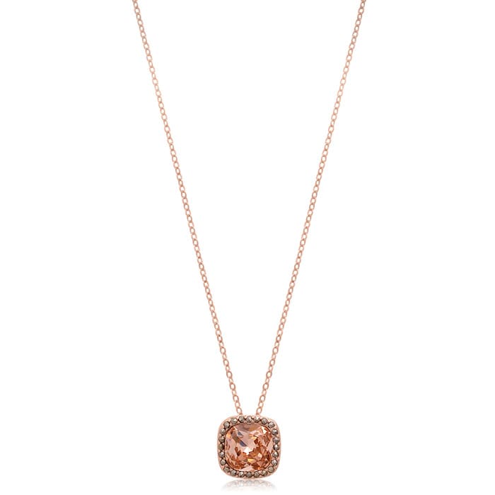 4ct Crystal Morganite and Marcasite Necklace
