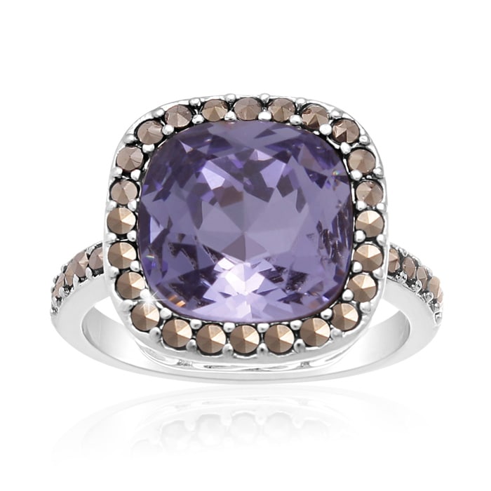 4ct Crystal Tanzanite and Marcasite Ring
