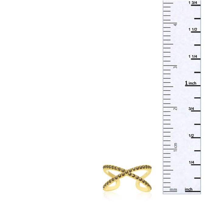 Yellow Gold Marcasite X Ring