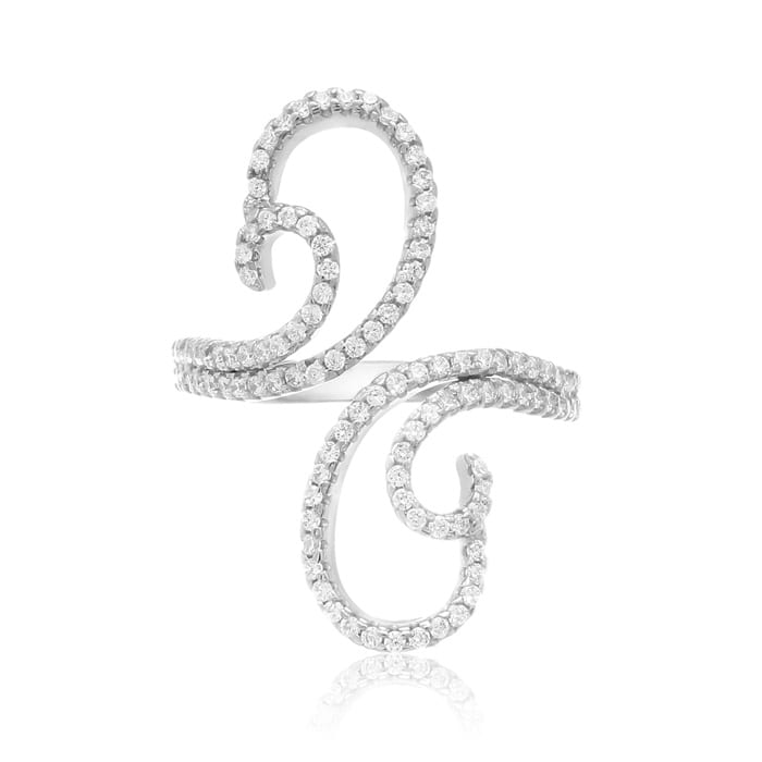 CZ Wave Ring in Sterling Silver
