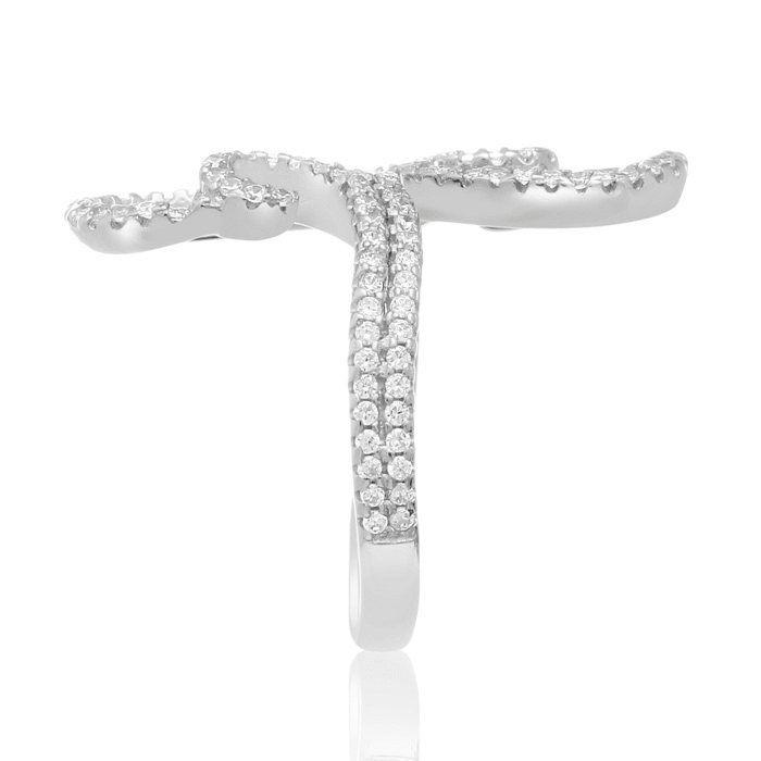 CZ Wave Ring in Sterling Silver
