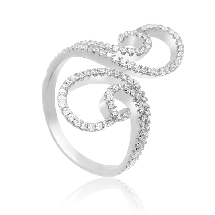 CZ Wave Ring in Sterling Silver
