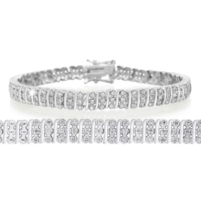 1ct Three Row Diamond Bracelet. Bold Three-Row.  Beautiful New Blowout Diamond Bracelet!
