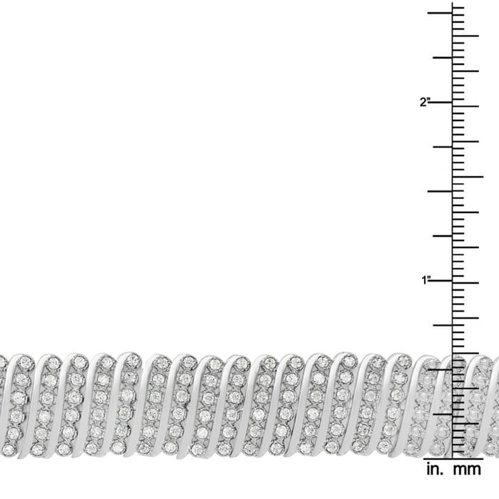 Treat Yourself To This 2 Carat Six Row Diamond Bracelet With Platinum Overlay. Everyone Loves This Wonderful Shimmery Bracelet!