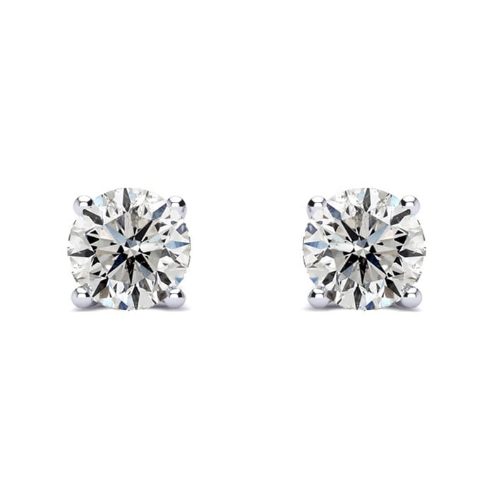 1 Carat Natural Diamond Stud Earrings In Platinum With Safety Screw Posts