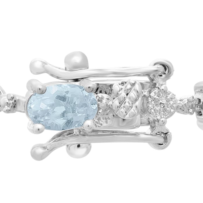7 1/2ct Blue Topaz and Diamond Bracelet
