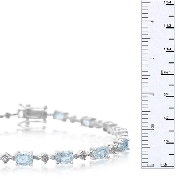 7 1/2ct Blue Topaz and Diamond Bracelet
