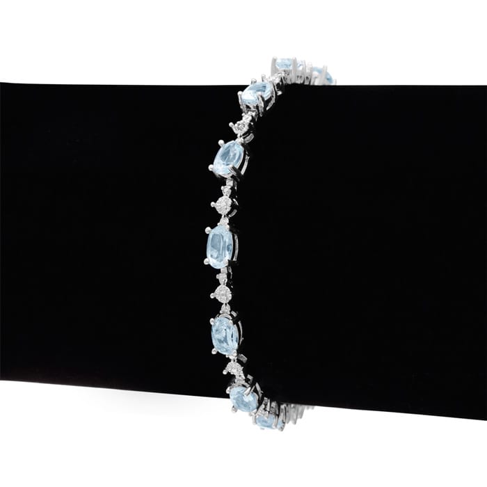 7 1/2ct Blue Topaz and Diamond Bracelet
