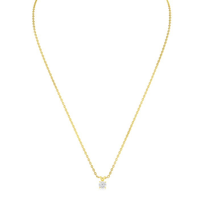 Our #1 Diamond Necklace! 1/4ct Diamond Necklace in Yellow Gold With Free Chain!
