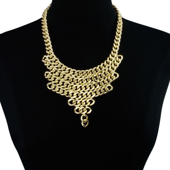 Gold V Shaped Chain Bib
