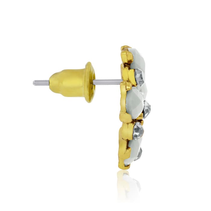 Passiana Dainty Flower Crystal Earrings, White