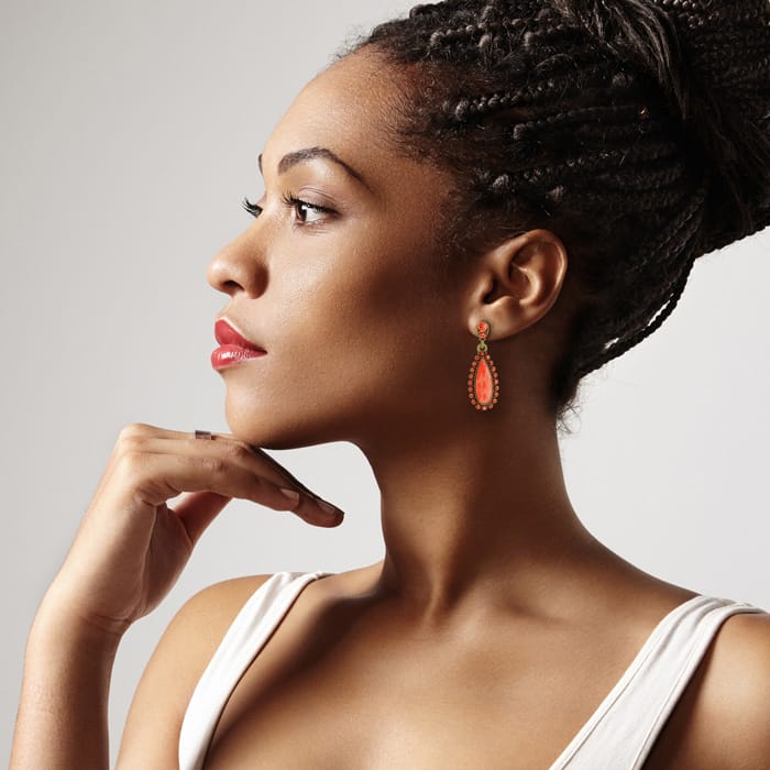 Drop Crystal Earrings, Orange