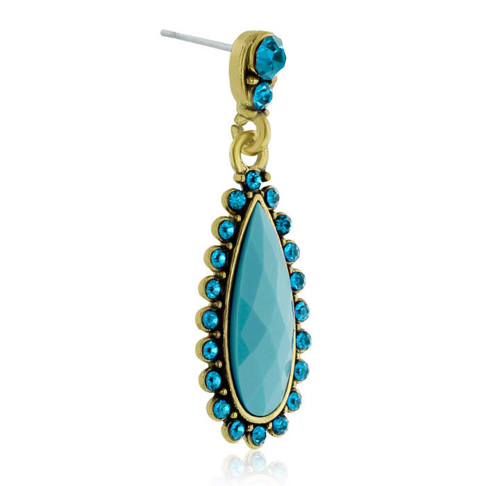 Passiana Drop Crystal Earrings,  Turquoise