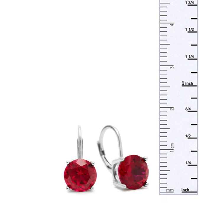 5 1/2 Carat Created Ruby Drop Earrings