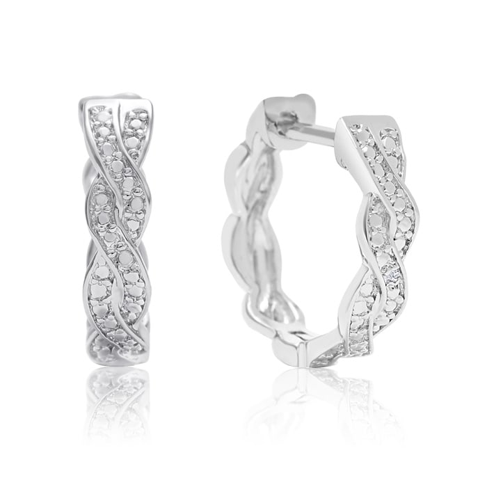 Diamond Swirl Hoop Earrings