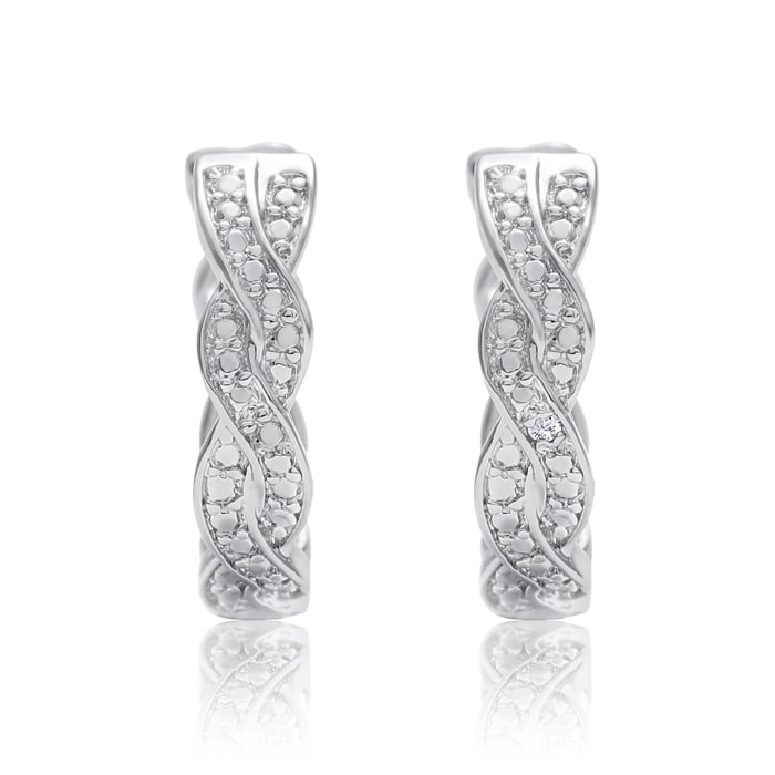 Diamond Swirl Hoop Earrings