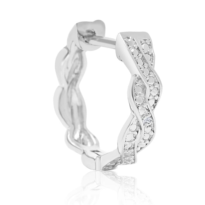 Diamond Swirl Hoop Earrings