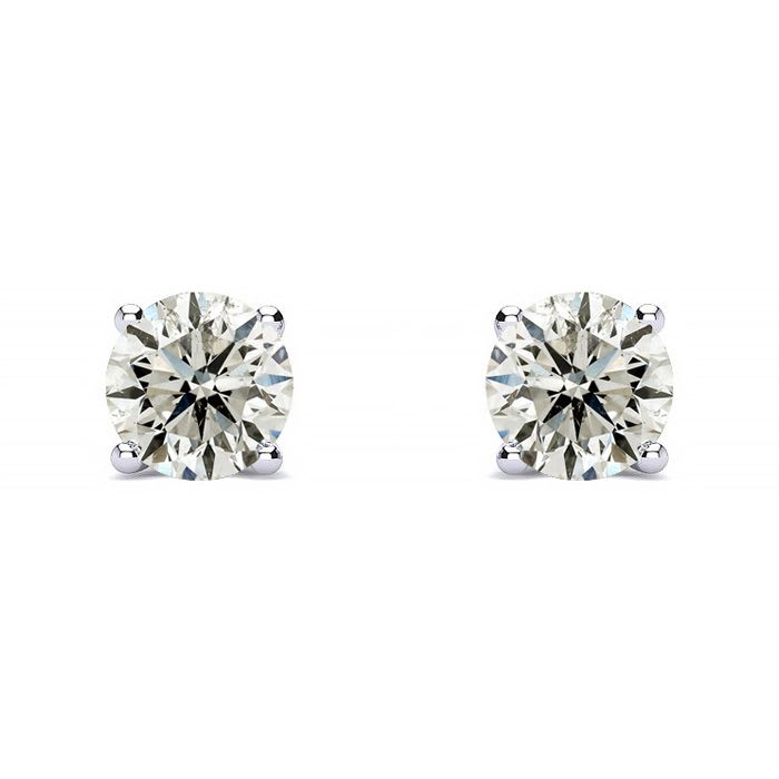 1/2ct Diamond Stud Earrings in 14k White Gold with FREE Matching Diamond Pendant!