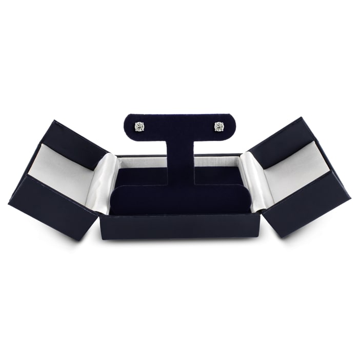 1/2ct Diamond Stud Earrings in 14k White Gold with FREE Matching Diamond Pendant!