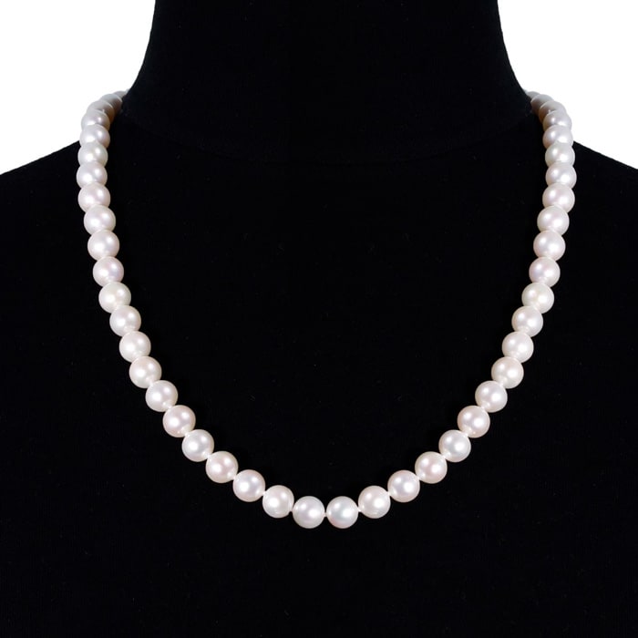 30 inch 10mm AA Pearl Necklace With 14K Yellow Gold Clasp