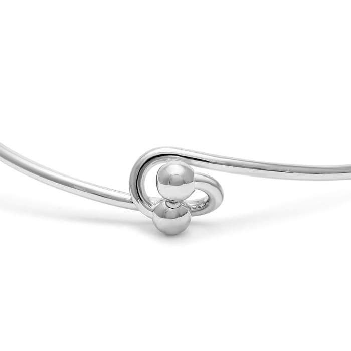Initial "B" Bangle Bracelet With Cubic Zirconia Accent