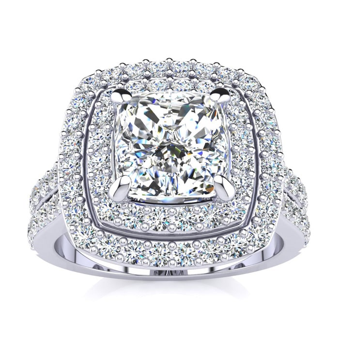 Halo Engagement Rings 2 1 2 Carat Double Halo Diamond Engagement