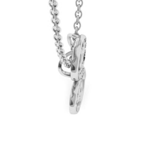 Letter S Diamond Initial Necklace In White Gold With 6 Diamonds