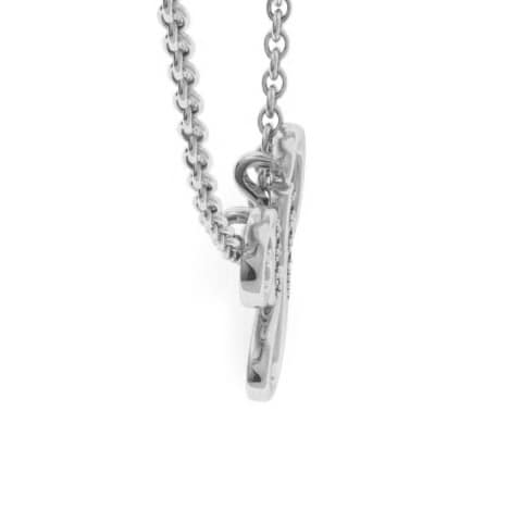 Letter Y Diamond Initial Necklace In White Gold With 6 Diamonds