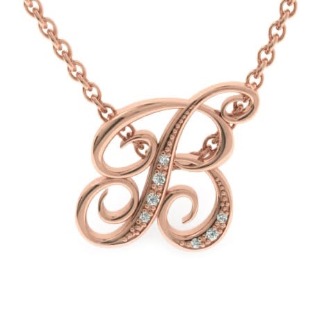Letter b necklace rose gold new arrivals