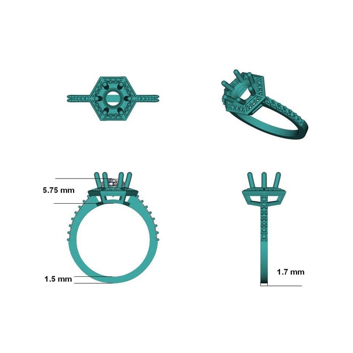 1 1/2 Carat Halo Diamond Engagement Ring In 14 Karat White Gold