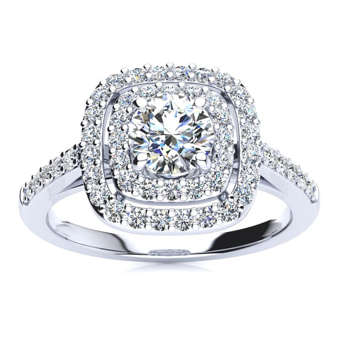Double halo on sale engagement ring square