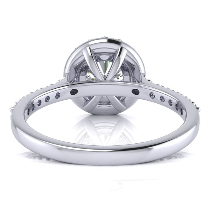 1 1/4 Carat Halo Diamond Engagement Ring in 14k White Gold