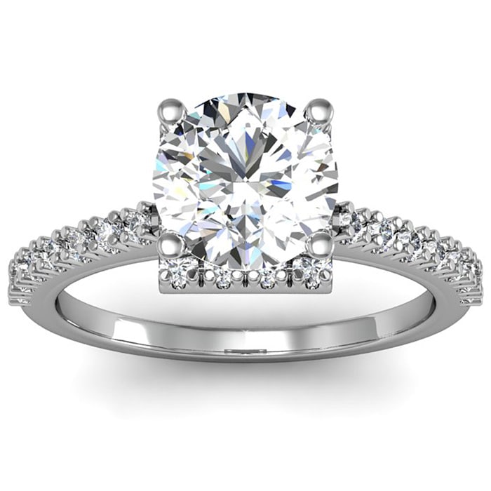 Rounded square halo engagement 2025 ring