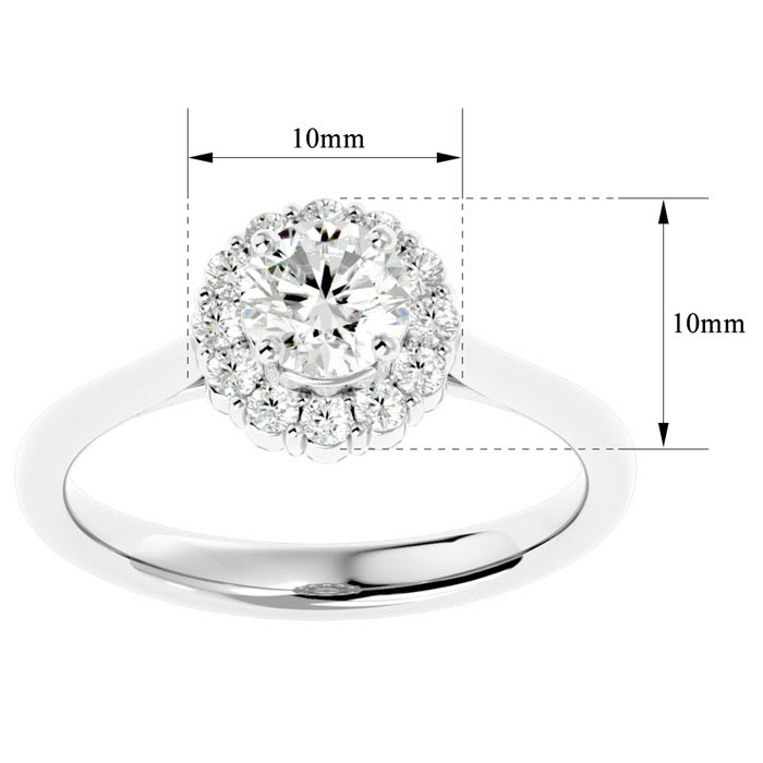 1 Carat Halo Diamond Engagement Ring In 14 Karat White Gold