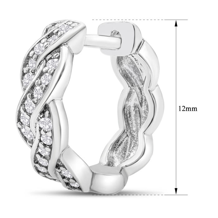 1/4ct Diamond Swirl Hoop Earrings. The Most Beautiful Huggy Hoop Style!

