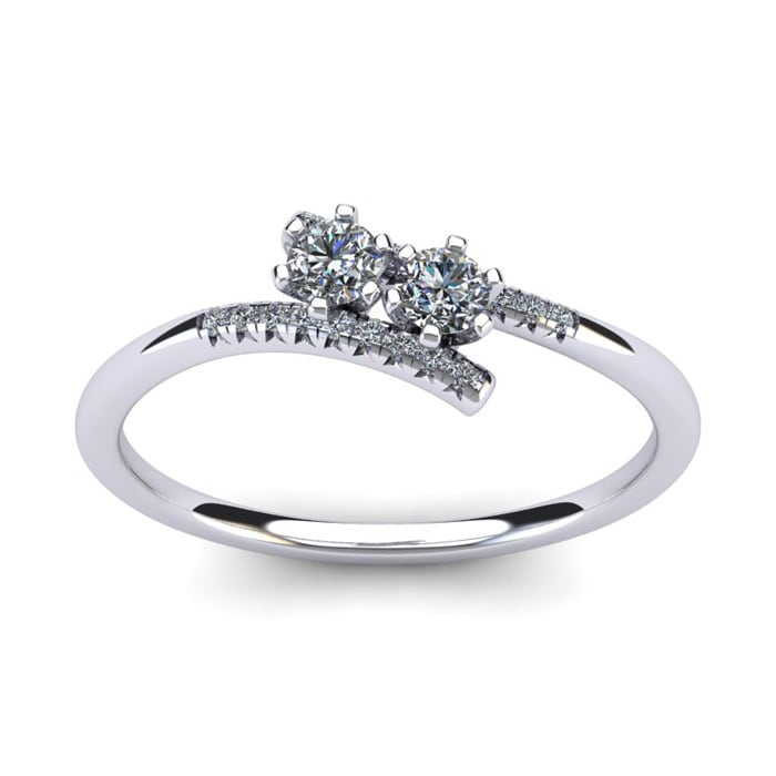 1/4 Carat Two Stone Diamond Ring In 14K White Gold
