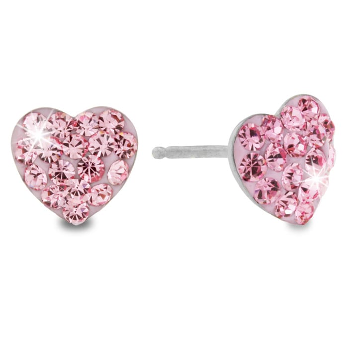 swarovski pink heart earrings