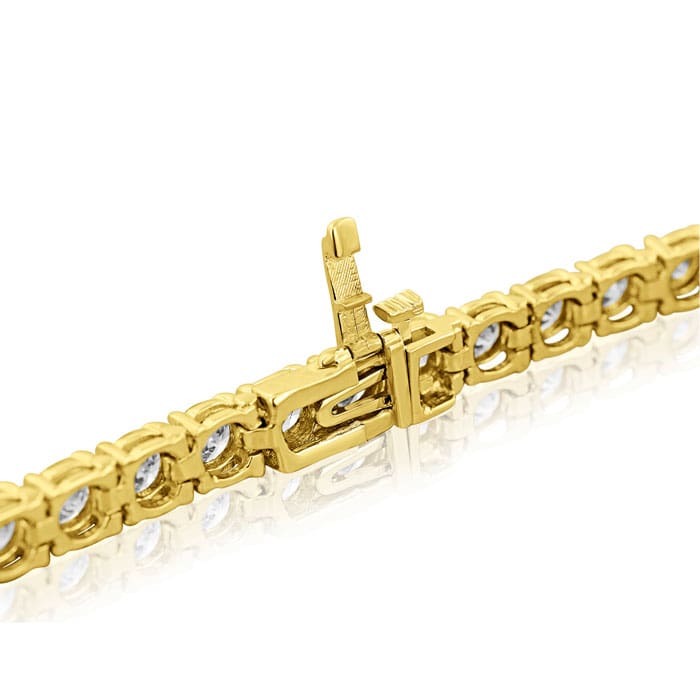 13 Carat Diamond Tennis Bracelet In 14 Karat Yellow Gold, 8 Inches