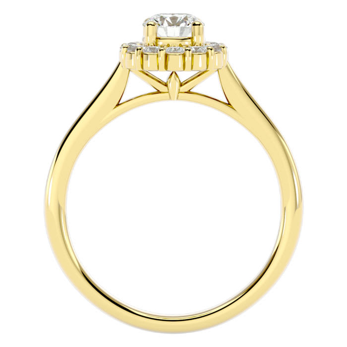 3/4 Carat Halo Diamond Engagement Ring In 14 Karat Yellow Gold