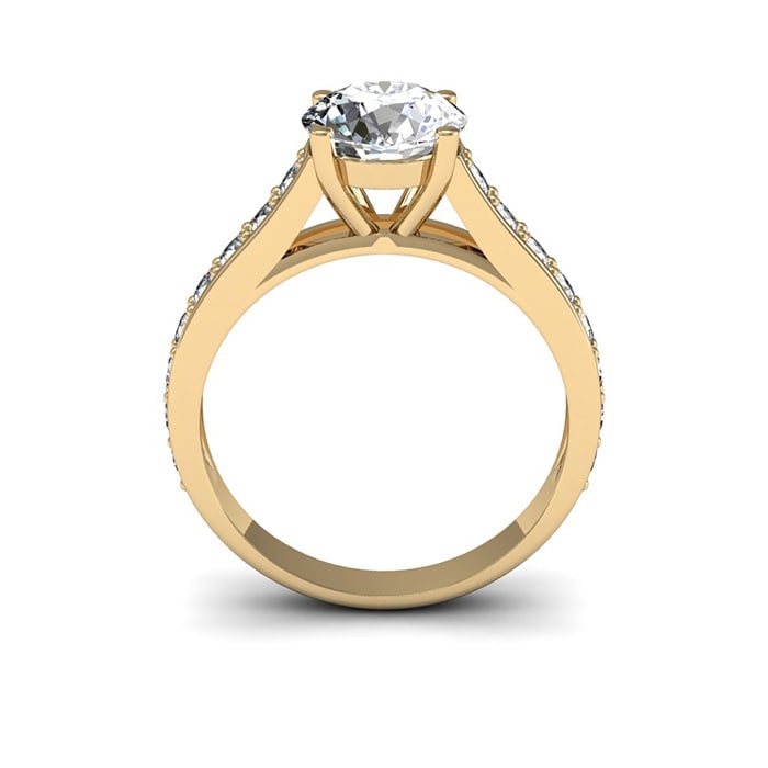 2 Carat Classic Engagement Ring With 1 1/2 Carat Center Diamond In 14K Yellow Gold