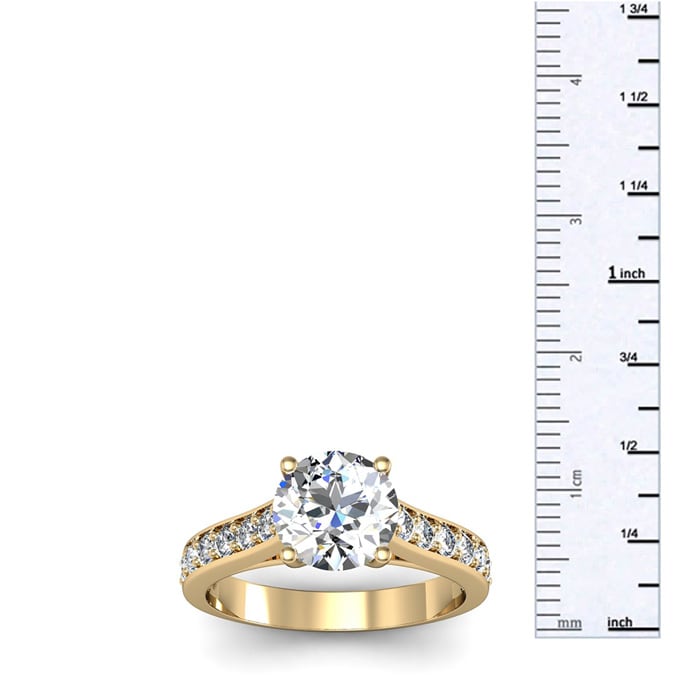 2 Carat Classic Engagement Ring With 1 1/2 Carat Center Diamond In 14K Yellow Gold